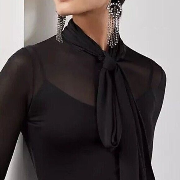 Ralph Lauren Purple Label Mulberry Silk Scarf-neck Sweater - Picture 4 of 16